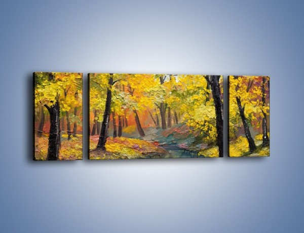 Obraz na płótnie – Jesienną pora w lesie – trzyczęściowy GR434W5