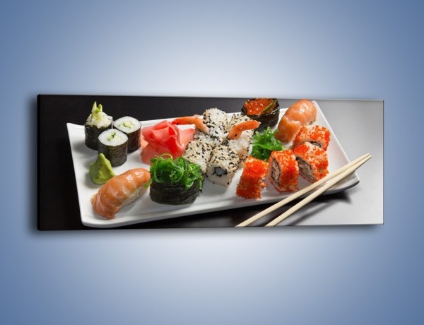 Obraz na płótnie – Kuchnia azjatycka na półmisku – jednoczęściowy panoramiczny JN295