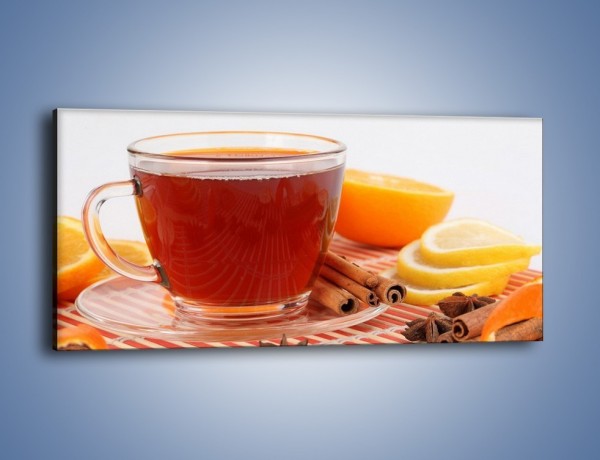 Obraz na płótnie – Moc herbaty w małej filiżance – jednoczęściowy panoramiczny JN297
