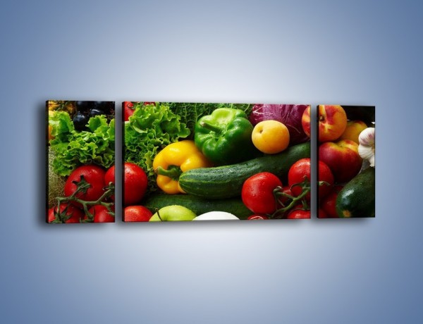 Obraz na płótnie – Mix warzywno-owocowy – trzyczęściowy JN006W5