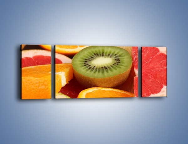 Obraz na płótnie – Kolorowe połówki owoców – trzyczęściowy JN026W5
