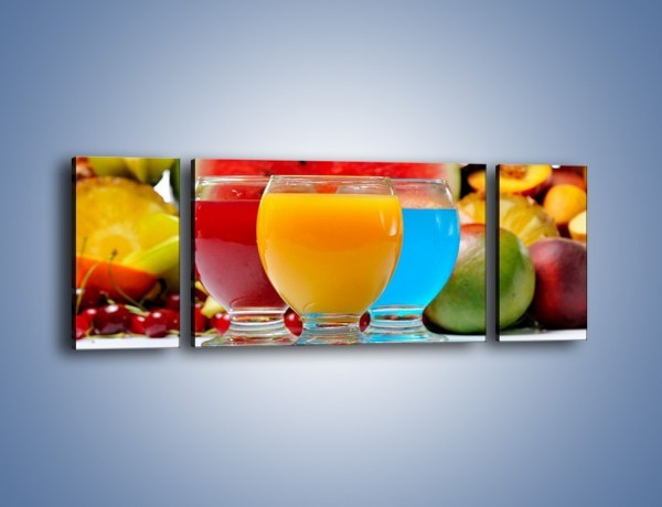 Obraz na płótnie – Kolorowe drineczki z soczystych owoców – trzyczęściowy JN029W5
