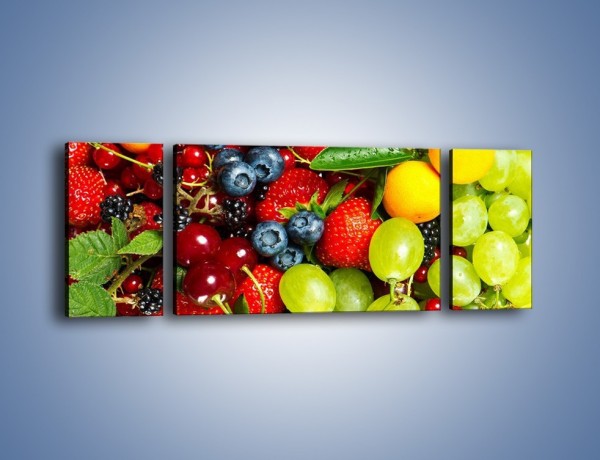Obraz na płótnie – Wymieszane kolorowe owoce – trzyczęściowy JN037W5