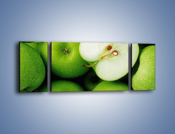 Obraz na płótnie – Zielone jabłuszka – trzyczęściowy JN039W5