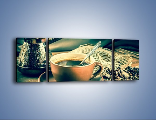 Obraz na płótnie – Czarna kawa arabica – trzyczęściowy JN064W5