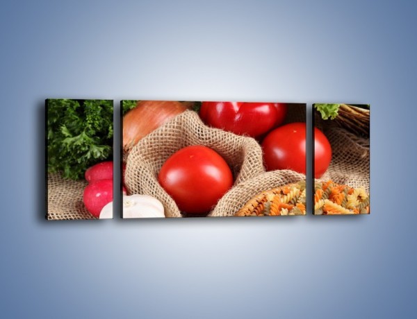 Obraz na płótnie – Makaron z warzywami – trzyczęściowy JN076W5