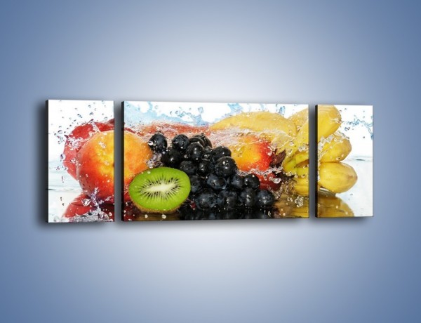 Obraz na płótnie – Owocowe nuty skąpane w wodzie – trzyczęściowy JN176W5