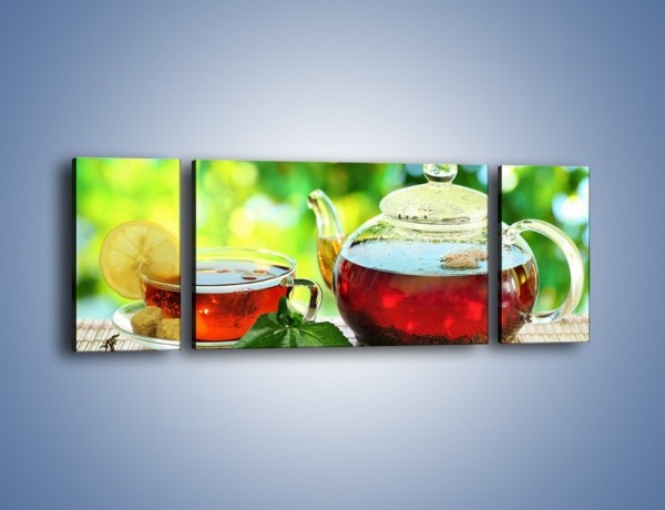 Obraz na płótnie – Ogrodowa herbatka – trzyczęściowy JN235W5