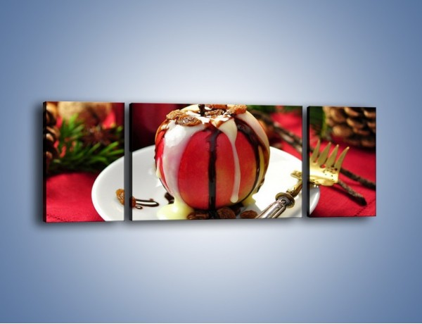 Obraz na płótnie – Jabłko w czekoladzie – trzyczęściowy JN255W5