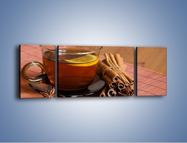Obraz na płótnie – Rozgrzewająca filiżanka herbaty – trzyczęściowy JN266W5