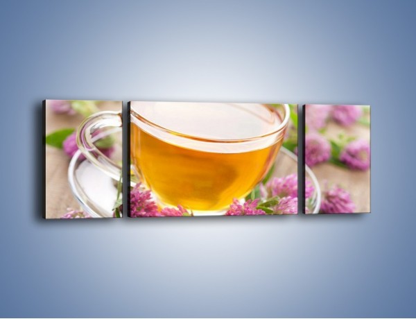 Obraz na płótnie – Herbata z kwiatami – trzyczęściowy JN283W5