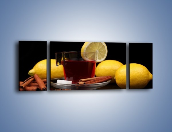 Obraz na płótnie – Mocna herbatka z cytryną – trzyczęściowy JN284W5