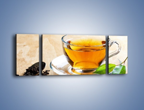 Obraz na płótnie – Listek mięty dla orzeźwienia herbaty – trzyczęściowy JN290W5