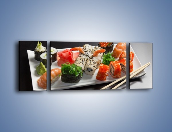 Obraz na płótnie – Kuchnia azjatycka na półmisku – trzyczęściowy JN295W5