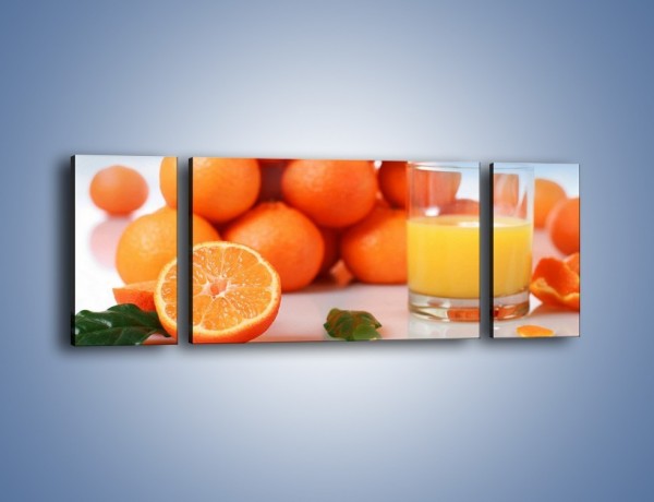 Obraz na płótnie – Szklanka soku pomarańczowego – trzyczęściowy JN301W5