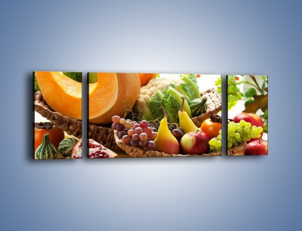 Obraz na płótnie – Owocowy stół w kolorach tęczy – trzyczęściowy JN305W5