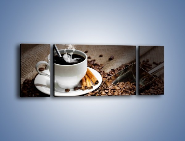 Obraz na płótnie – Czarna palona kawa – trzyczęściowy JN311W5