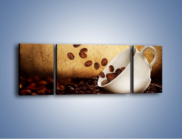 Obraz na płótnie – Rozsypane ziarna kawy – trzyczęściowy JN346W5