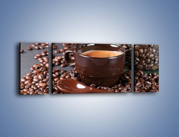 Obraz na płótnie – Kawa w ciemnej filiżance – trzyczęściowy JN348W5