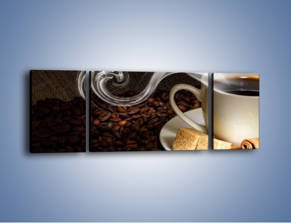Obraz na płótnie – Kawa z kostkami cukru – trzyczęściowy JN364W5
