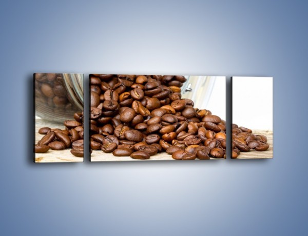 Obraz na płótnie – Ziarna kawy w słoiku – trzyczęściowy JN368W5