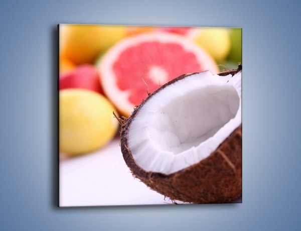 Obraz na płótnie – Kokosowo-owocowy mix – jednoczęściowy kwadratowy JN042