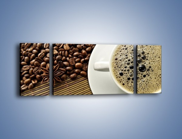Obraz na płótnie – Zaparzona kawa z pianką – trzyczęściowy JN384W5