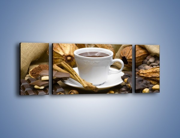 Obraz na płótnie – Kawa z orzechami i czekolada – trzyczęściowy JN387W5