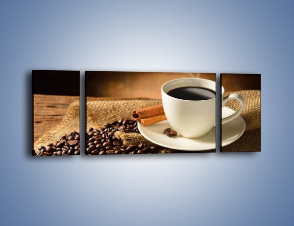 Obraz na płótnie – Kawa w białej filiżance – trzyczęściowy JN406W5