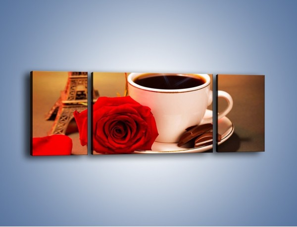 Obraz na płótnie – Kawa pełna miłości – trzyczęściowy JN412W5