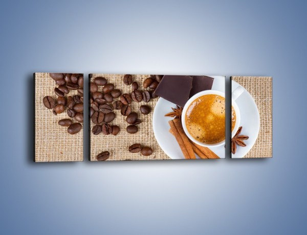 Obraz na płótnie – Kawa i czekolada – trzyczęściowy JN420W5