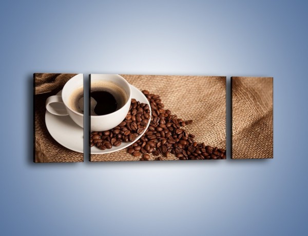 Obraz na płótnie – Kawa na białym spodku – trzyczęściowy JN430W5