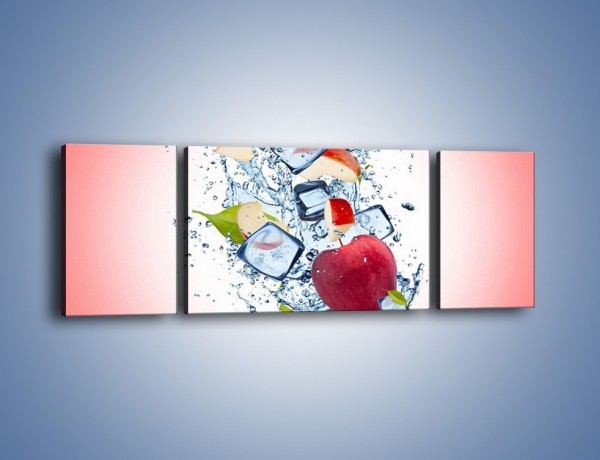 Obraz na płótnie – Jabłkowe trio w powietrzu – trzyczęściowy JN500W5
