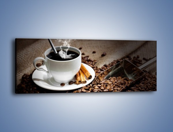 Obraz na płótnie – Czarna palona kawa – jednoczęściowy panoramiczny JN311