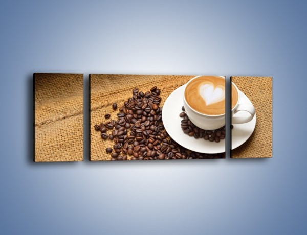 Obraz na płótnie – Uczucie wyrażone w kawie – trzyczęściowy JN547W5