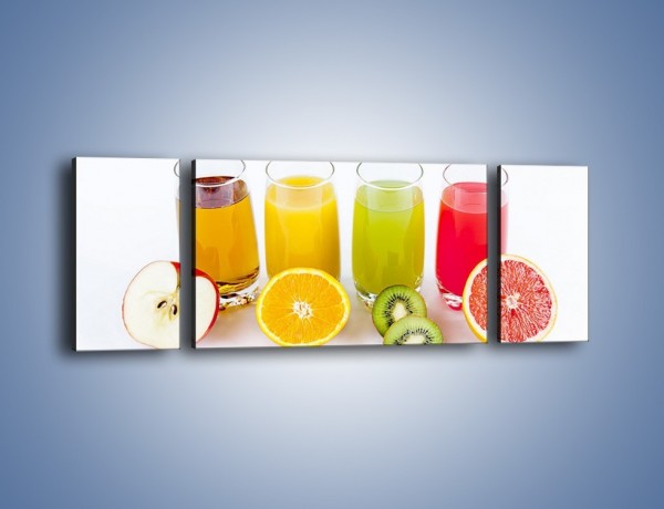 Obraz na płótnie – Świeże soki dla dzieci z owoców – trzyczęściowy JN579W5