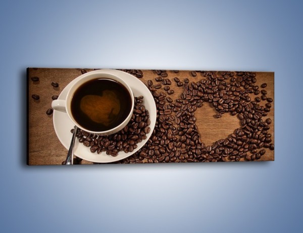Obraz na płótnie – Miłość do kawy – jednoczęściowy panoramiczny JN312