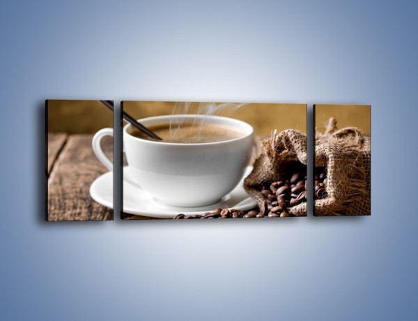 Obraz na płótnie – Filiżanka kawy z małą łyżeczką – trzyczęściowy JN598W5