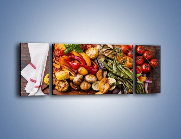 Obraz na płótnie – Taca z grilowanymi warzywami – trzyczęściowy JN600W5