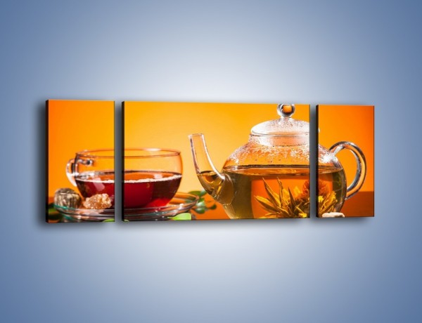 Obraz na płótnie – Dzbanuszek świeżej herbaty – trzyczęściowy JN626W5