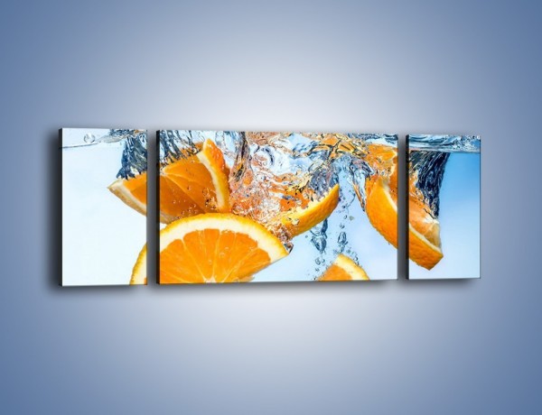 Obraz na płótnie – Pomarańcza mocno zakurzona – trzyczęściowy JN650W5