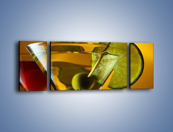 Obraz na płótnie – Drink nie tylko z oliwką – trzyczęściowy JN736W5