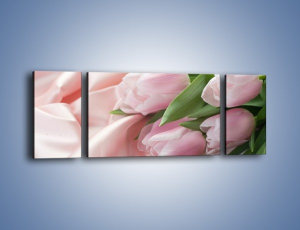 Obraz na płótnie – Odpoczynek tulipanów na atłasie – trzyczęściowy K050W5