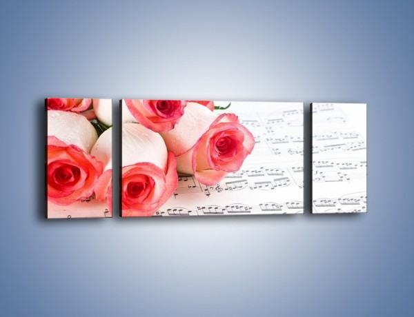 Obraz na płótnie – Najpiękniejsze melodie wśród róż – trzyczęściowy K377W5