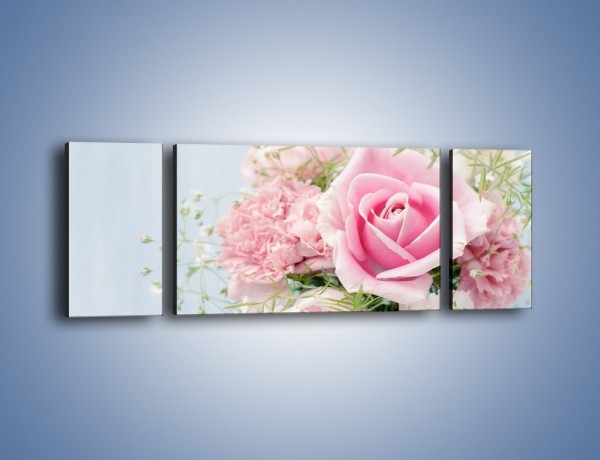 Obraz na płótnie – Kwiaty z ślubną historią – trzyczęściowy K494W5