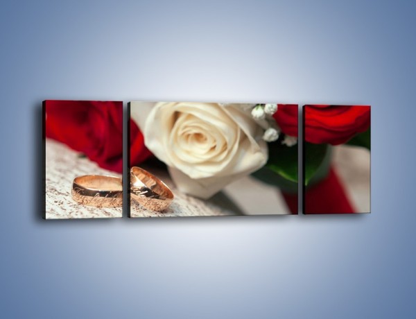 Obraz na płótnie – Małżeństwo przysięga i róże – trzyczęściowy K681W5