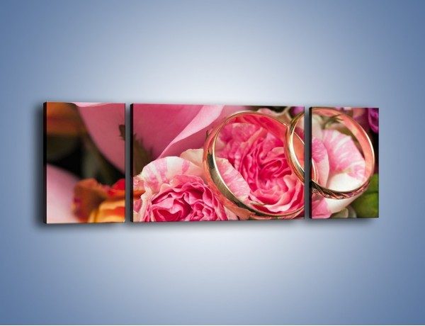 Obraz na płótnie – Obietnice miłość i róże – trzyczęściowy K685W5