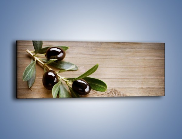 Obraz na płótnie – Dojrzała gałązka oliwek – jednoczęściowy panoramiczny JN334