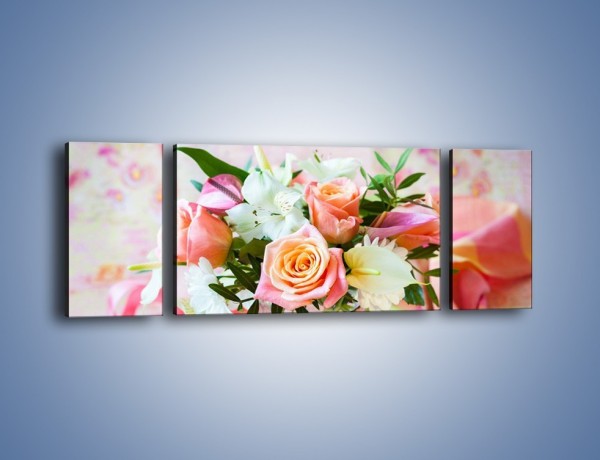 Obraz na płótnie – Kieliszek z kwiatuszkami – trzyczęściowy K948W5