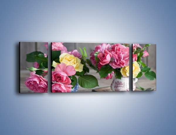 Obraz na płótnie – Róże ścięte nożycami – trzyczęściowy K992W5